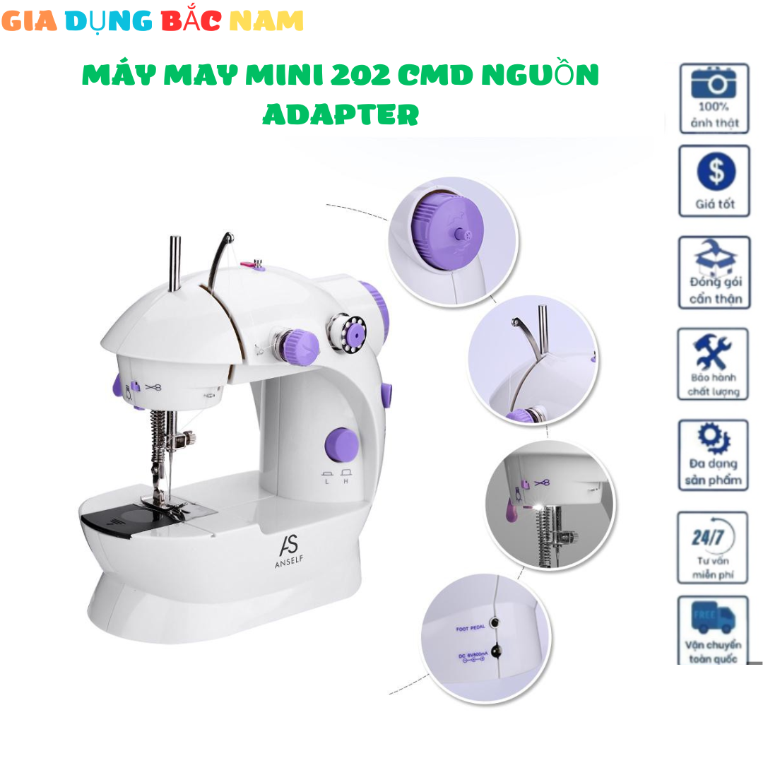 Máy may mini 202 cmd nguồn adapter