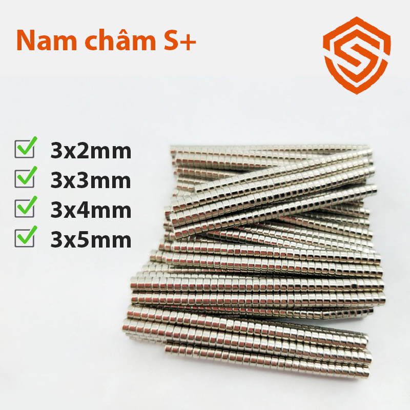 10 viên nam châm viên tròn 3x2/3/4/5mm loại nam châm đất hiếm