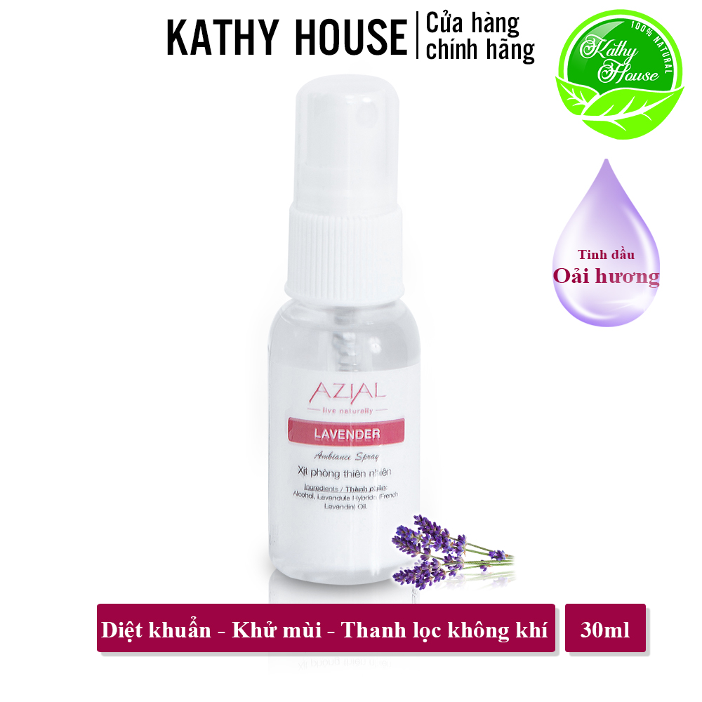 Tinh dầu xịt phòng oải hương AZIAL Lavender Ambiance Spray, khử mùi, 30ml