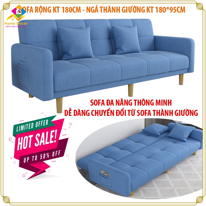 sopha giường, sofa bed, sofa phòng khách giá rẻ đa năng thông minh chuyển đổi 2 chế độ giường và sofa