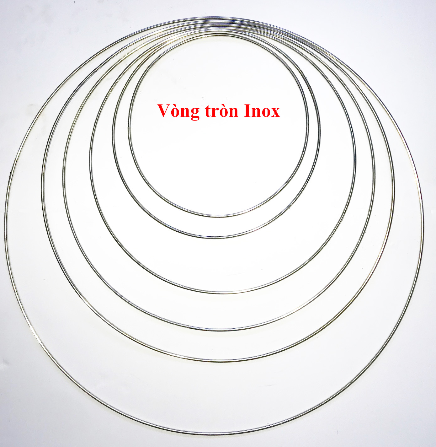 Khung vòng tròn Inox tiết diện 4mm đường kính 200,250,300,350mm dùng làm Dreamcatcher