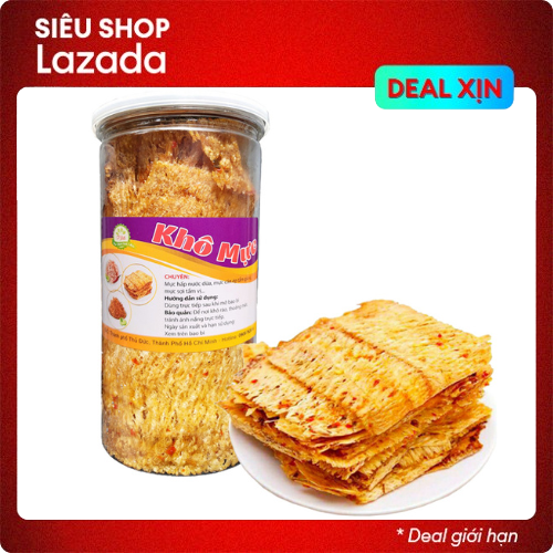 [HCM]KHÔ MỰC ÉP TẨM GIA VỊ - HŨ 200G (THỰC PHẢM SẠCH 3 MIỀN)