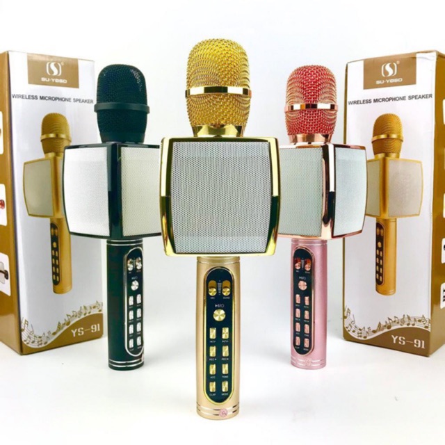 Mic bluetooth ys 91 giá tốt t07/2023 mic karaoke bluetooth su-yosd ys-91, vỏ hợp kim - rất nhạy mic karaoke 3in1 ys-91 - full box