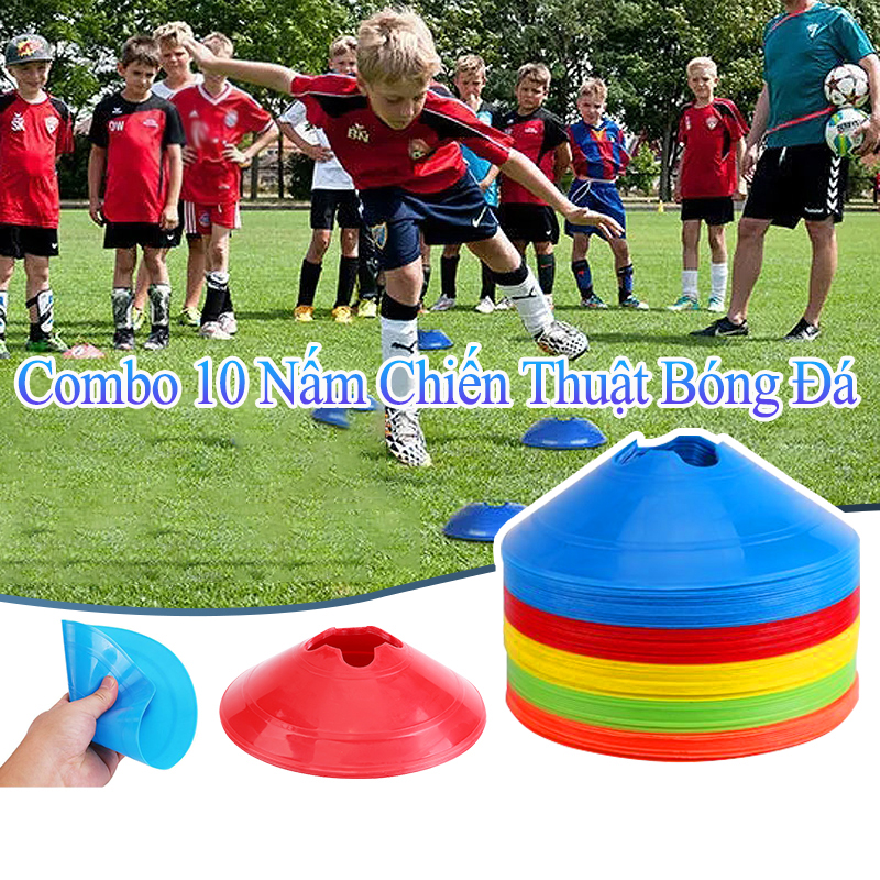 10 Chiếc Nấm chiến thuật bóng đá,cone nấm tập huấn luyện bóng đá,chiến thuật,Marker đá banh,nấm lùn chiến thuật bóng đá