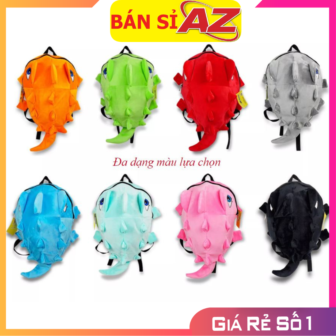 Balo khủng long vải nhung mịn size lớn, balo nhung nhiều màu đi học, đi chơi