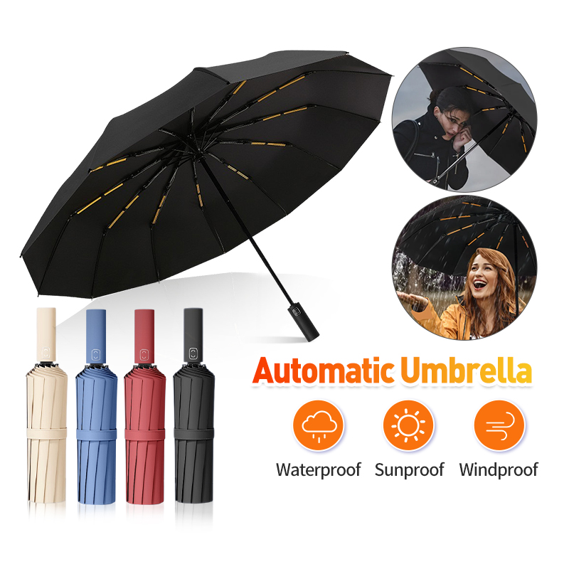 Dù Gấp Tự Động 2 Chiều 24 Xương UV,Ô dù che nắng đi mưa 24 nan mở tự động gấp nhỏ gọn cầm tay