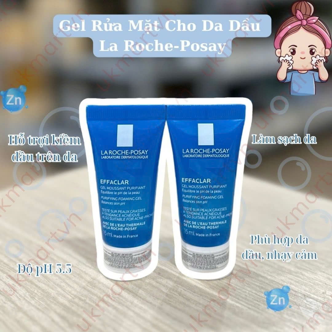 [QUÀ TẶNG LA ROCHE POSAY] Minisize Sữa rửa mặt, kem B5 phục hồi, kem chống nắng La Roche-Posay