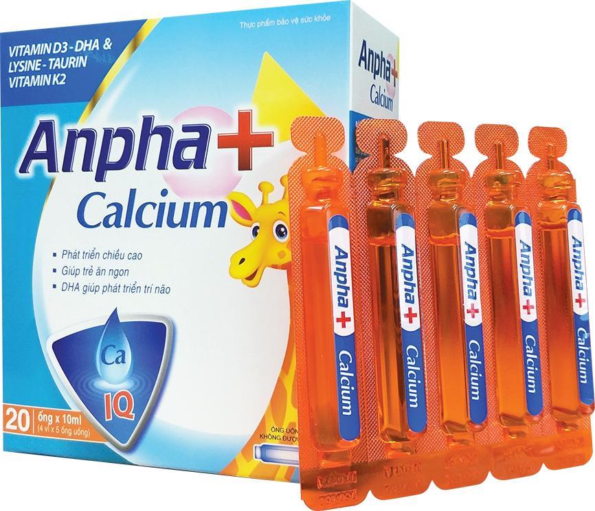 Thực phẩm bổ sung caxi và khoáng chất dành cho trẻ ANPHA Calcium - Ống uống