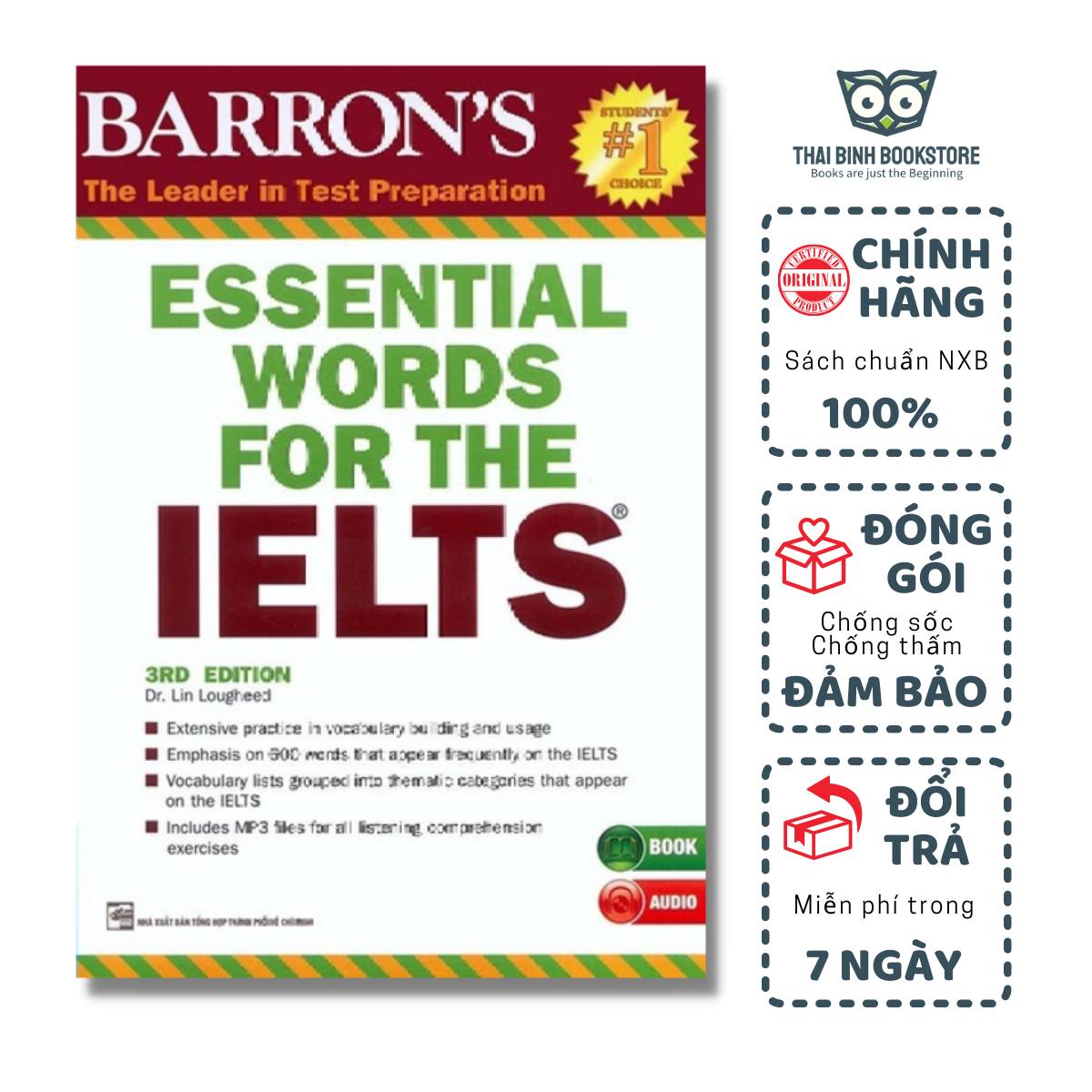 Sách - barron's essential words for the ielts - 3rd edition - luyện thi ielts - dr lin lougheed - thái bình bookstore
