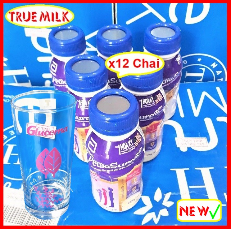 Bộ 12 Chai Pediasure BA hương Vani Nước 237ml (Tặng Ly Thủy Tinh) - Pediasure 237ml - ba vani - sua 