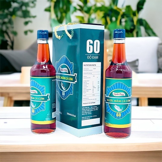 HỘP 02  CHAI) - THÙNG XỐP Nước Mắm Hạnh Phúc 60 độ đạm chai 500ml