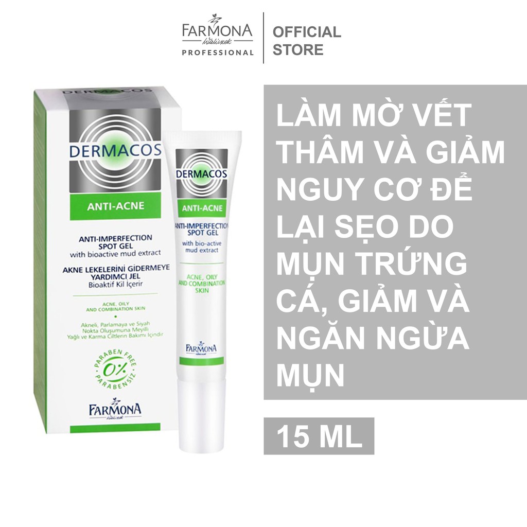 Gel Chấm Mụn Trứng Cá Farmona Dermacos Anti-Acne Anti-imperfection Spot Gel 15ml