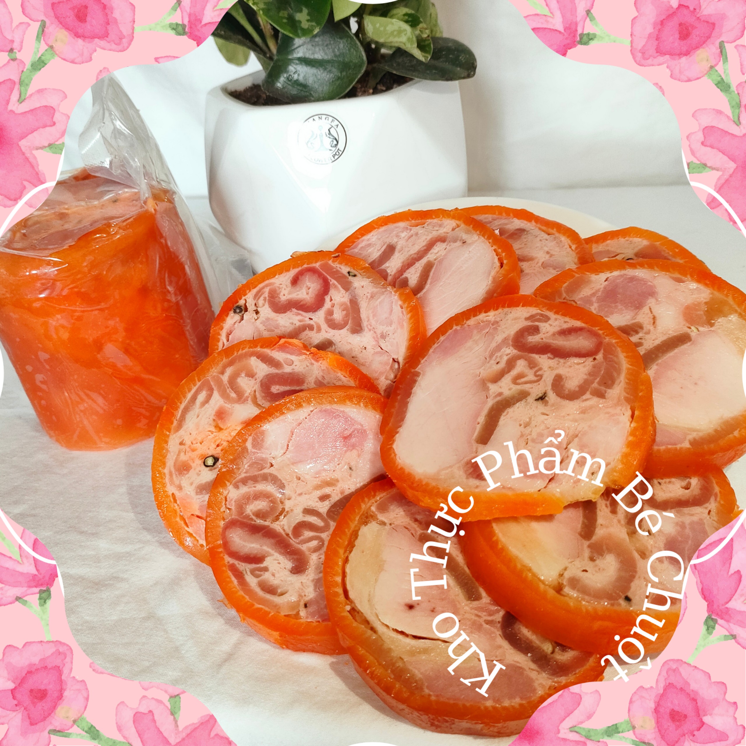 Thịt nguội - Jambon - Dăm bông - Da Bao Đỏ Nhà Làm không chất bảo quản