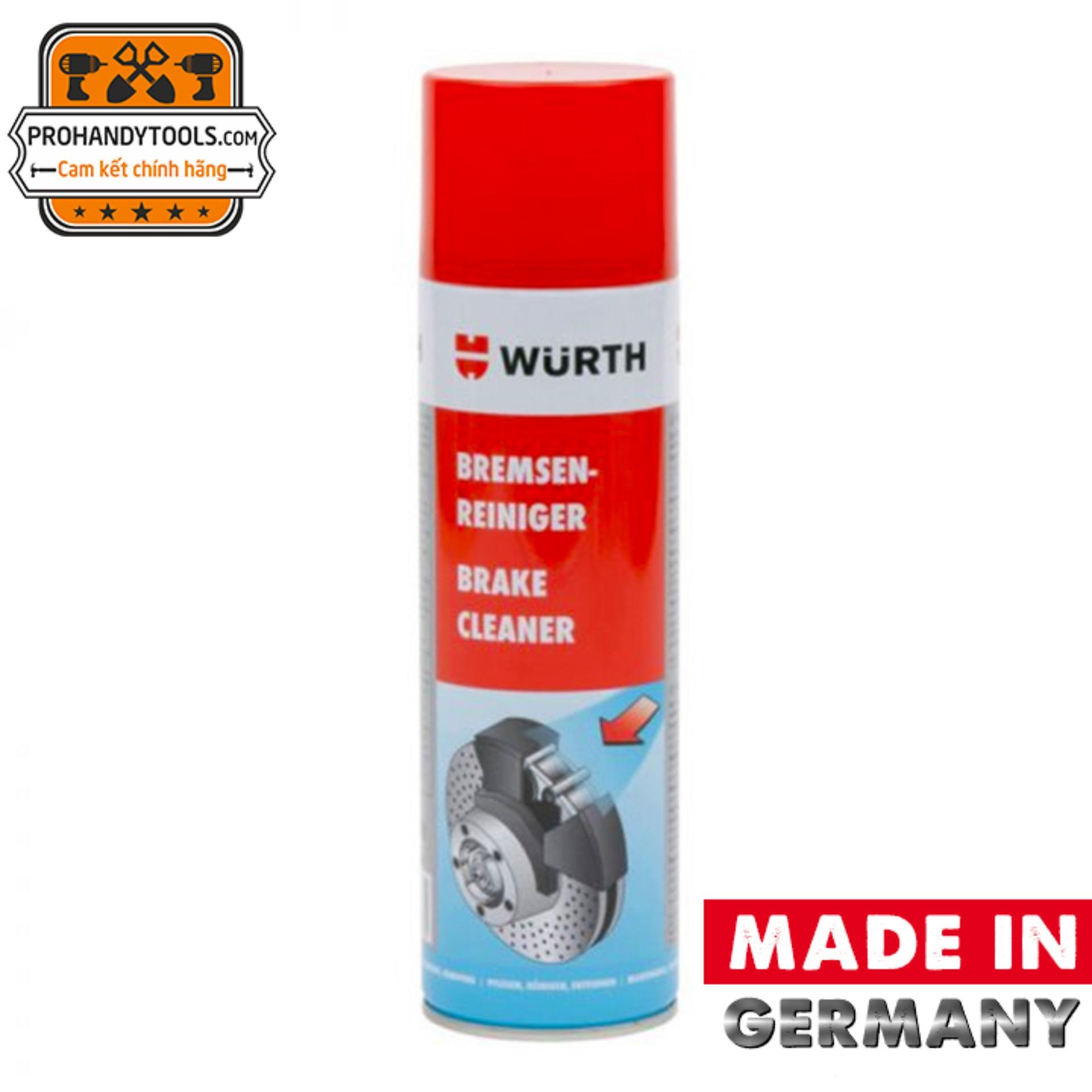 Chai xịt tẩy rửa dầu mỡ wurth brake cleaner 500ml