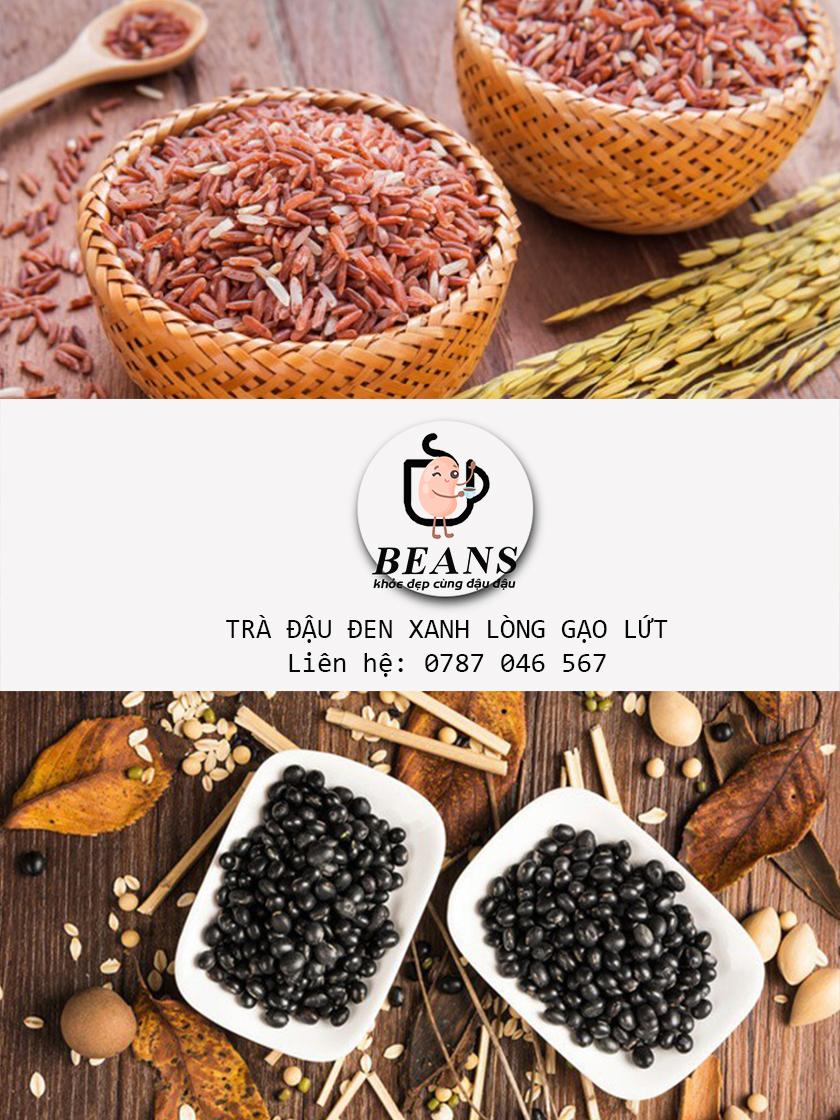 Trà đậu mix đậu đen xanh lòng gạo lứt rang BEANS 500G