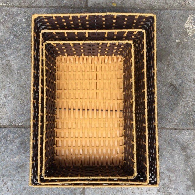 Khay nhựa giả mây khay chữ nhật đựng bánh kẹo-lh 0978945425