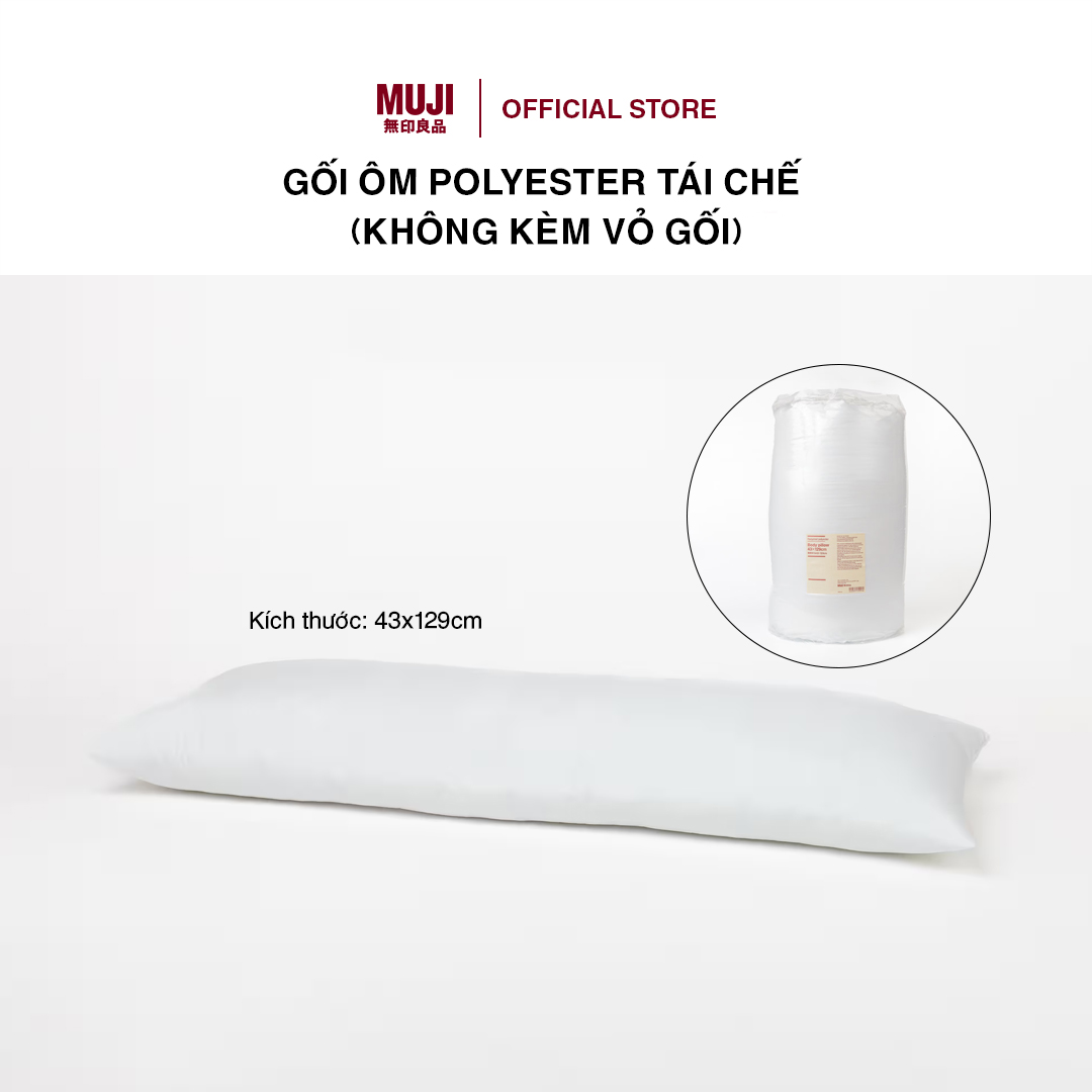 Gối Ôm Polyester Tái Chế (Không Kèm Vỏ Gối) MUJI - 43x129cm