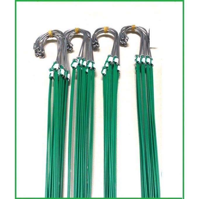10 móc kẽm bọc nhựa treo lan 70cm cả đầu móc cứ cáp dùng rất bền
