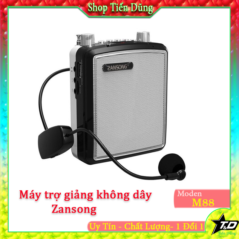 Máy trợ giảng không dây zansong M88 kèm 1 mic - Loa trợ giảng M88 hỡ trợ bluetooth thẻ nhớ TF USB Màn hình LED hiển thị