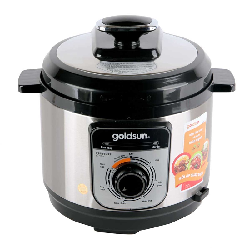 Nồi áp suất điện cơ Goldsun CD1501 dung tích 5L. Bảo hành chính hãng 12 tháng, lỗi 1 đổi 1