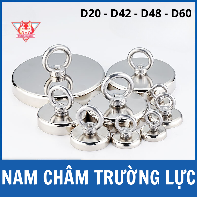 Nam châm cứu hộ D42mm lực hút siêu mạnh trọng lượng lên tới 20kg