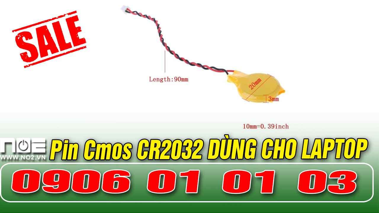Pin cmos laptop, Pin CMOS CR2032 có jack cắm sẵn, dùng cho laptop, thiết bị điện tử
