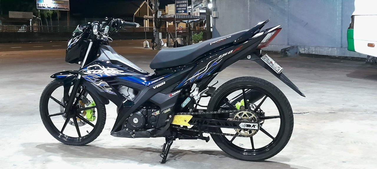 Tem Rời Sonic mẫu lửa màu đen xanh trắng xám