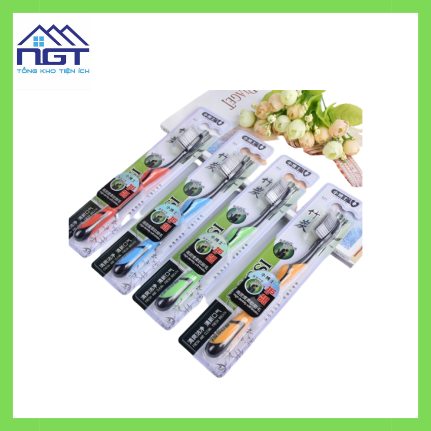 Combo 4 bàn chải đánh răng than tre hoạt tính hàn quốc bossi