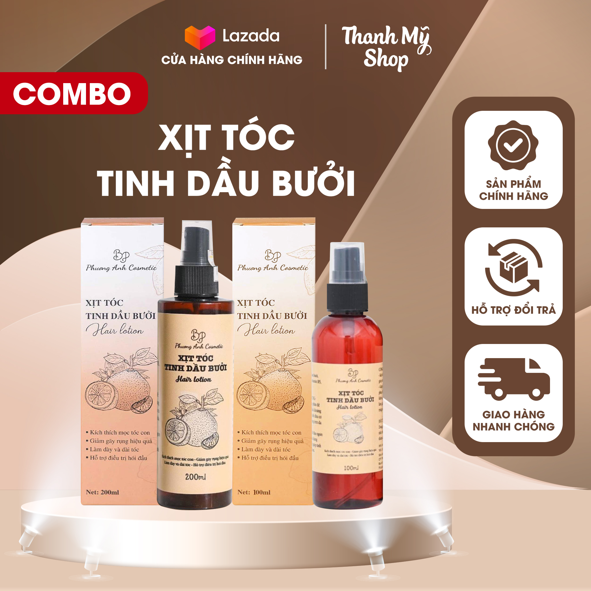 (2 SIZE) Xịt Tóc Tinh Dầu Bưởi Hair Lotion - Phương Anh Cosmetic