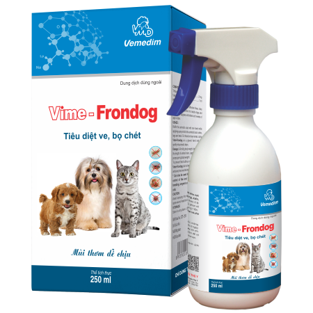 Thuốc xịt diệt sạch ve bọ chét trên chó mèo Vime Frondog 250ml