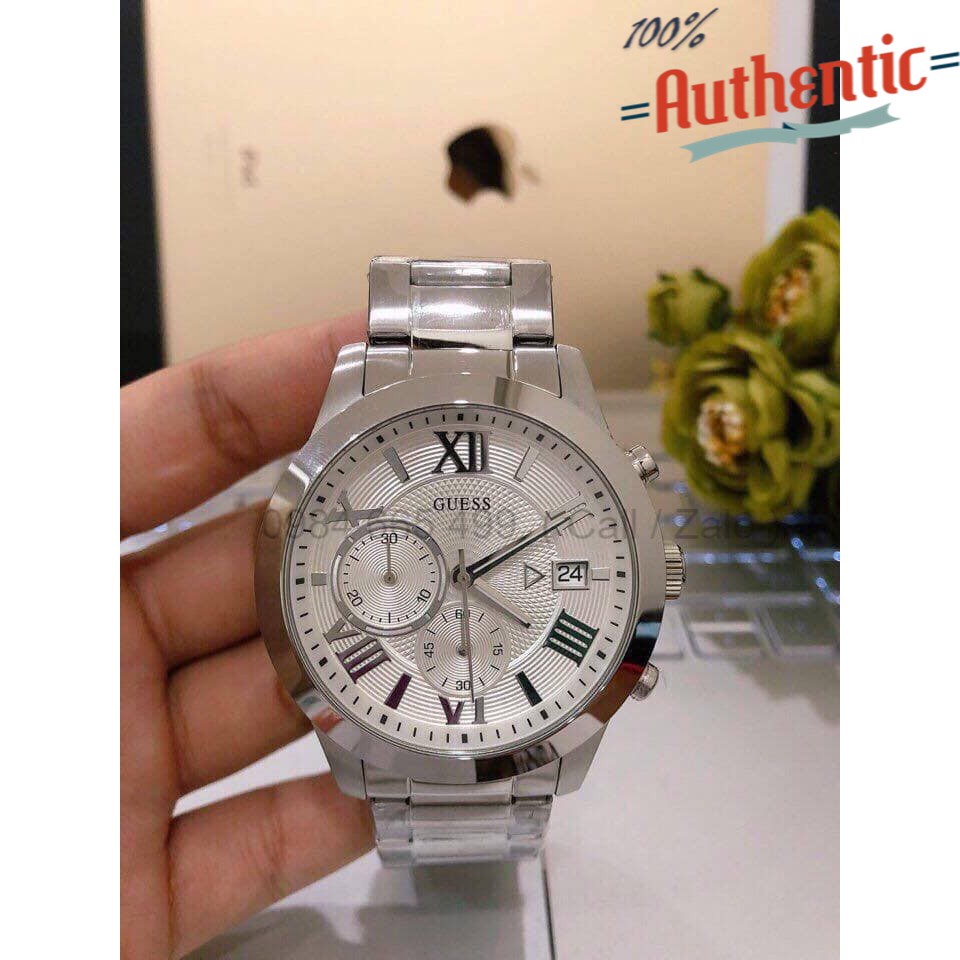 Đồng hồ nam guess classic silver w0668g7