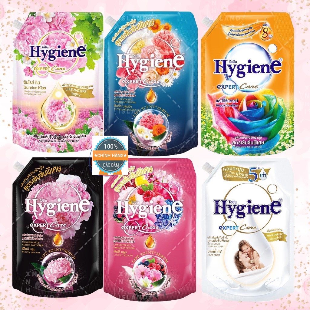 Nước xả vải hygiene Thái lan túi 1150ml nhập khẩu chính ngạch, Nước Xả Vải Đậm Đặc Hygiene Expert Care Hương Hoa Mẫu Đơn Thái Lan