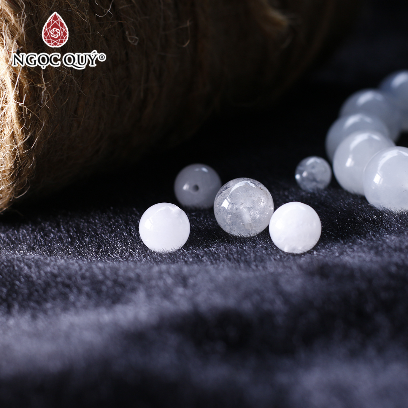 [HCM]Hạt lẻ đá thạch anh ưu linh trắng mệnh thủy kim - Ngọc Quý Gemstones