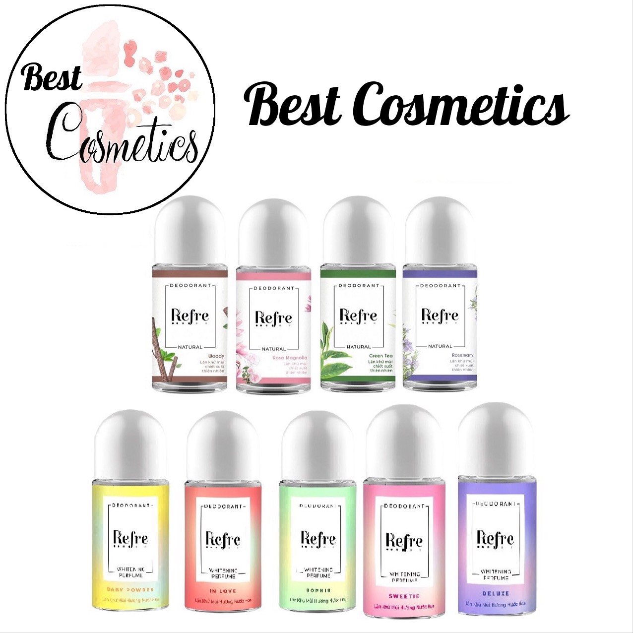 Lăn khử mùi hương nước hoa Refre Deodorant Whitening Perfume 40ml