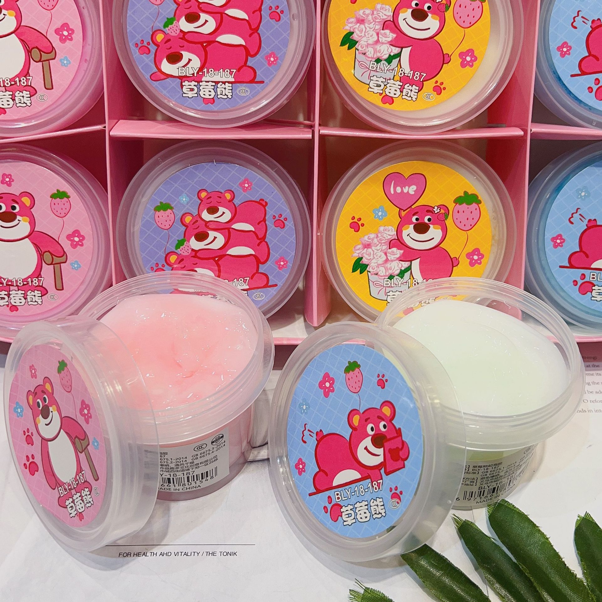 Slime mây que kem trái cây - gấu dâu sợi mây nhỏ co giãn xốp mềm mẫu mới siêu cute