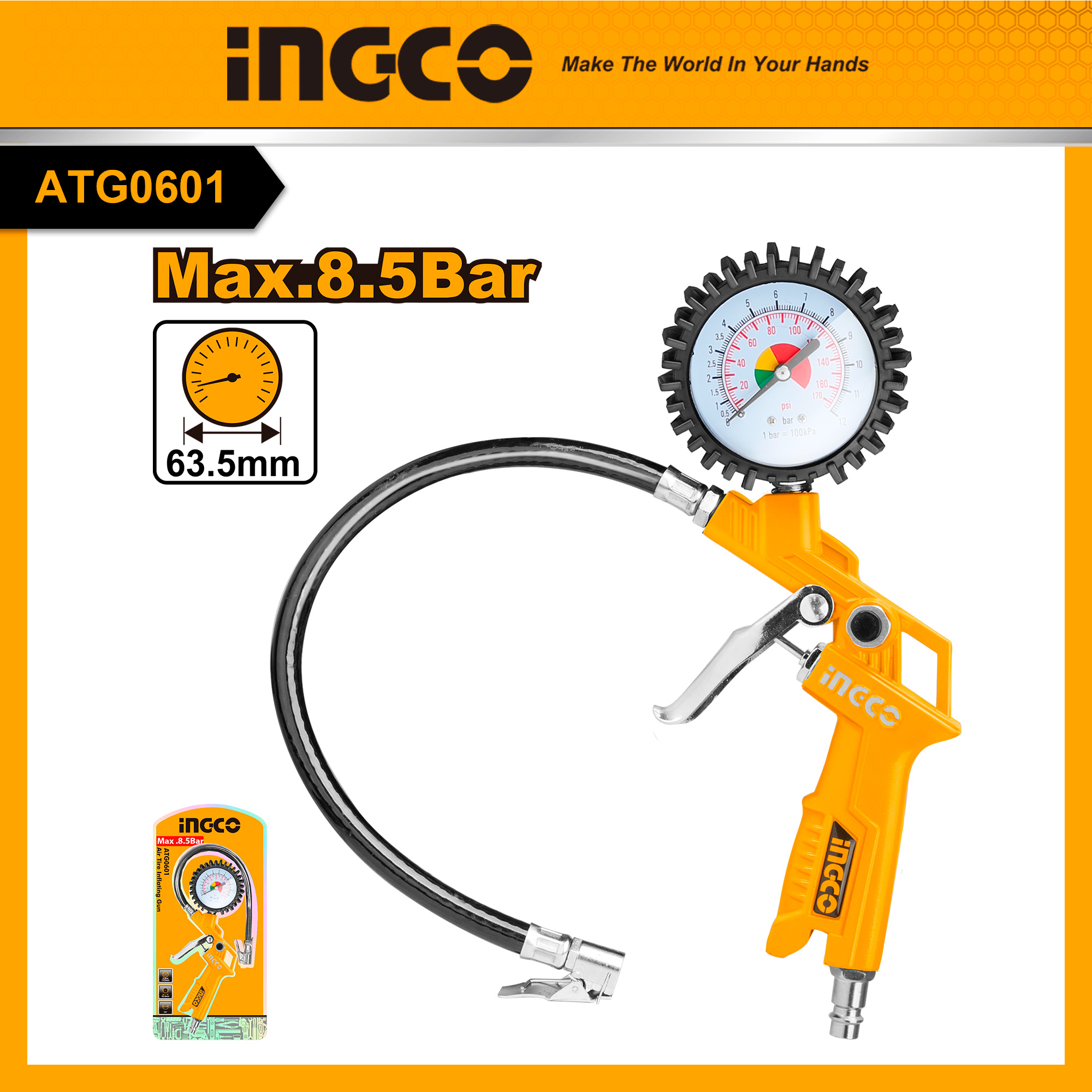 Ingco atg0601 súng bơm lốp xe ô tô dùng khí