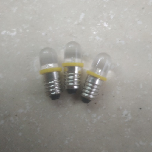Bóng led đơn 24vac/dc đuôi xoáy 10mm e10 ánh sáng vàng