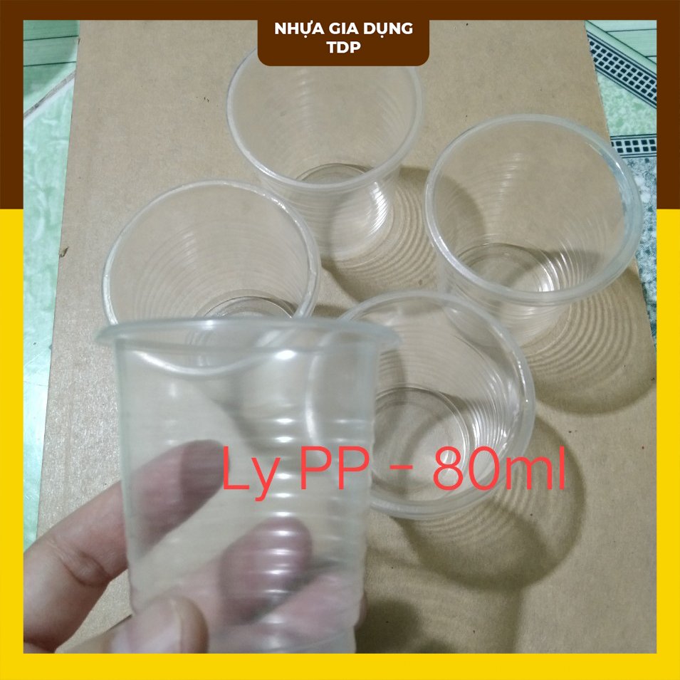 Lốc 50 ly nhựa 80ml, ly nhỏ, ly rượu cúng nhựa PP dùng 1 lần