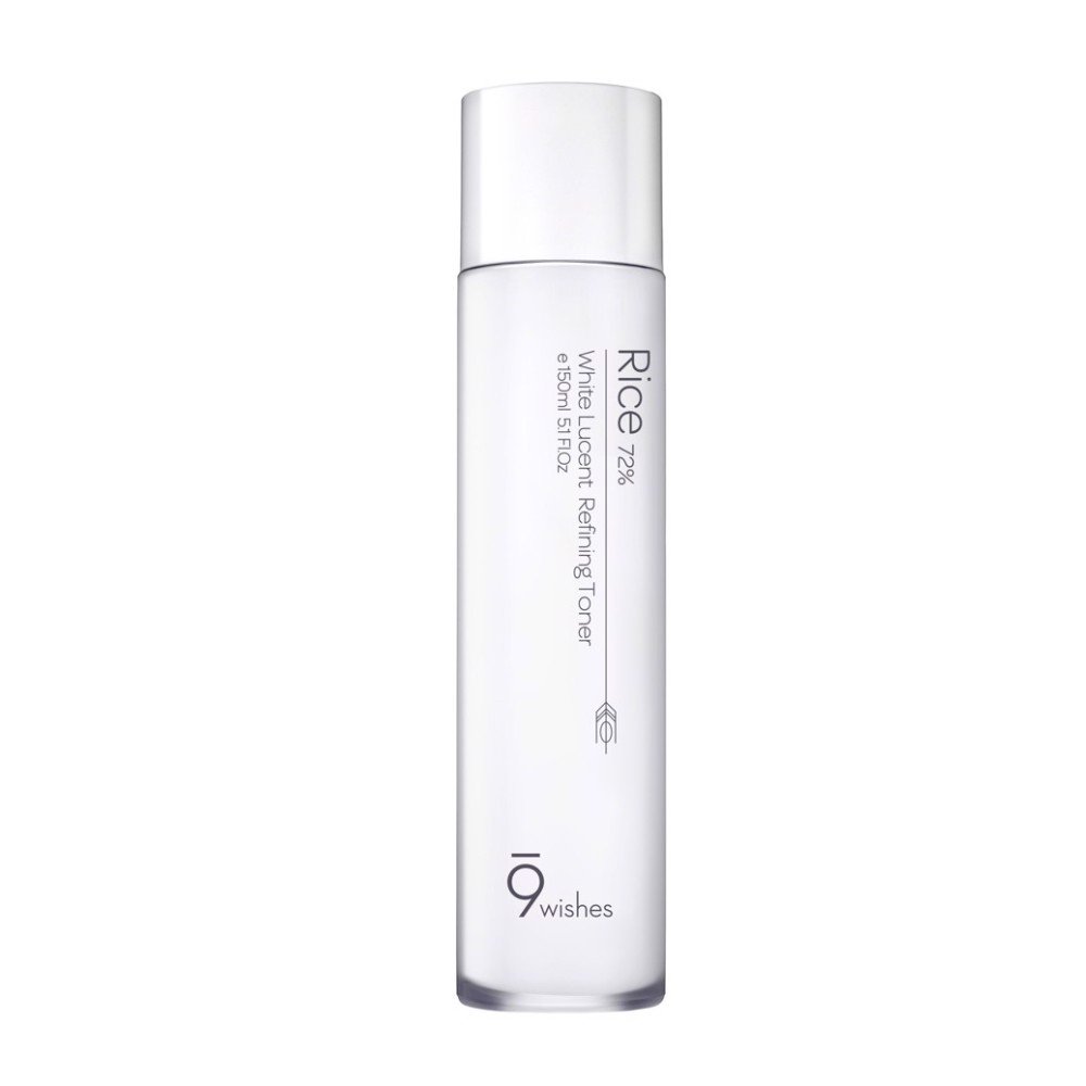 Nước hoa hồng dưỡng trắng 9 Wishes Rice 72% White Lucent Refining Toner 150ml
