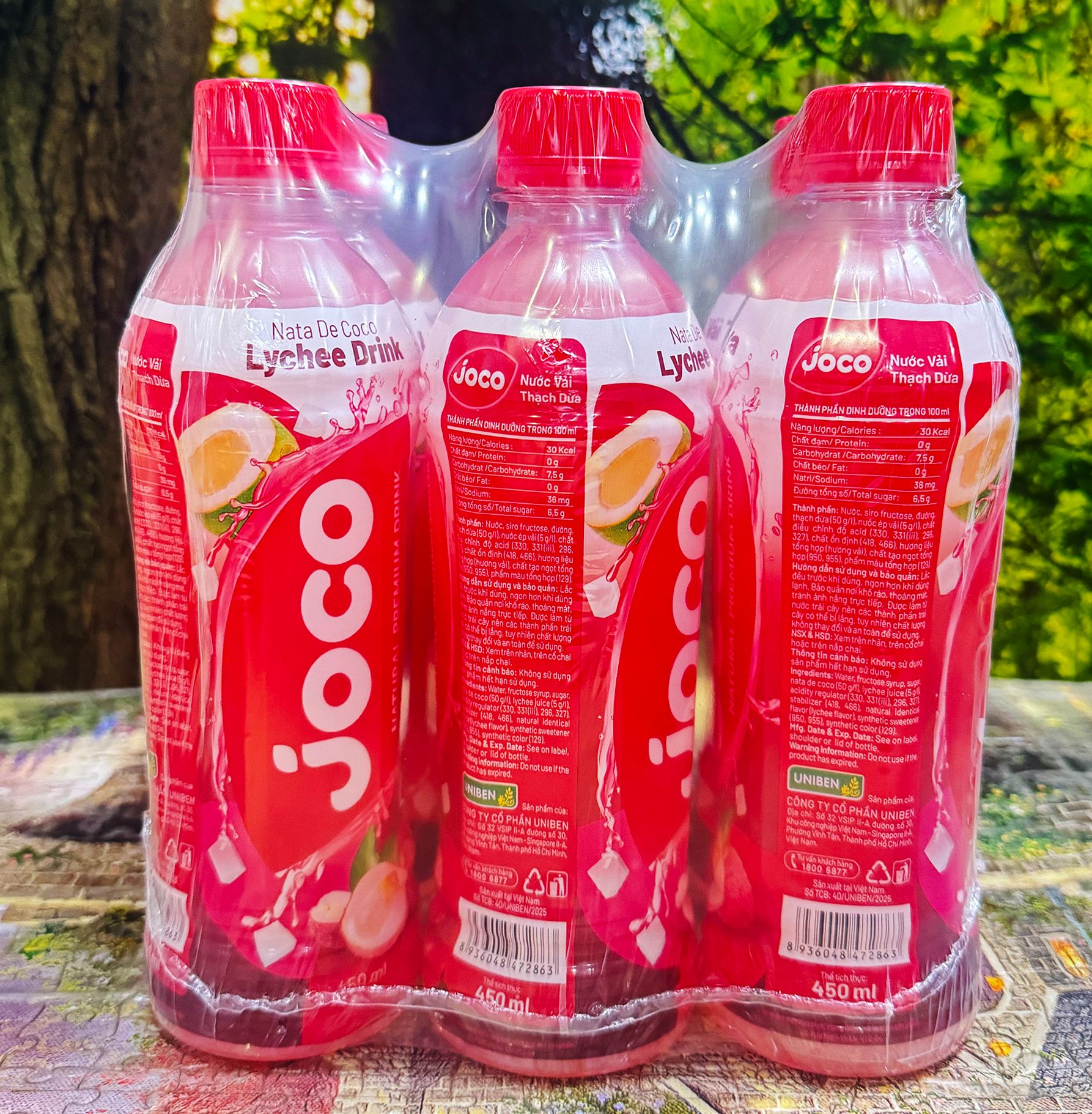 1 Lốc Nước trái cây JOCO Vải Thạch Dừa /6 Chai *450ml