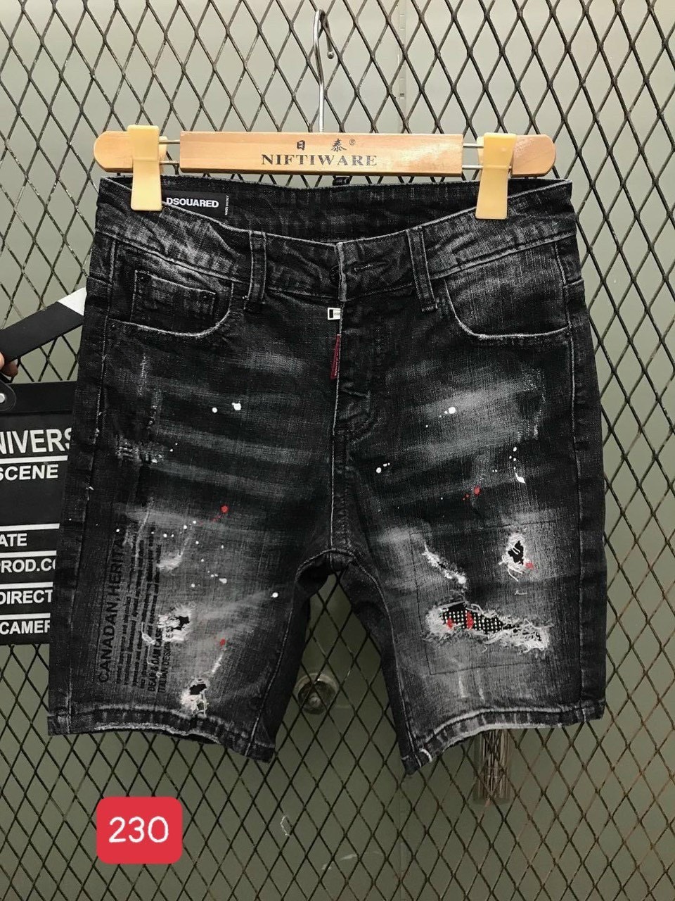 Quần short jean nam màu đen thêu logo chữ rách đẹp - Quần jean nam rách 2021 qsn230(áo sơ mi nam nữ) PG76 FASHION