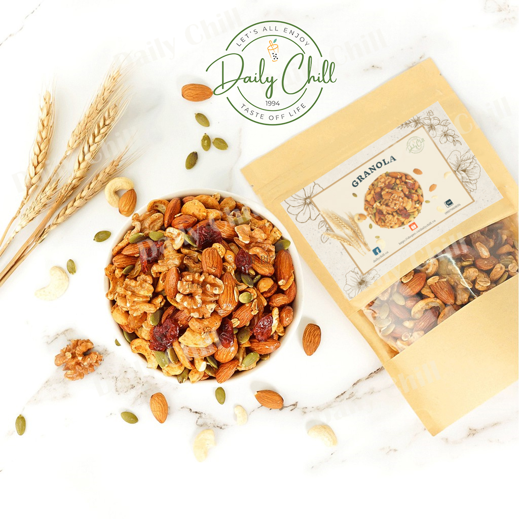 Granola siêu hạt 500gr dailychill hạt dinh dưỡng, ngũ cốc ăn kiêng cao cấp
