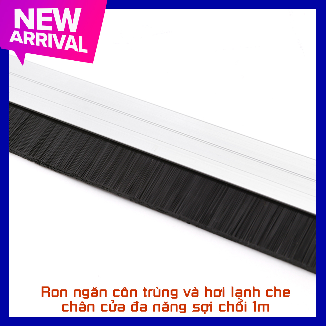 Ron lấp khe hở chân cửa đa năng sợi chổi đế dẻo và đế nhôm 1m - PYT Shop
