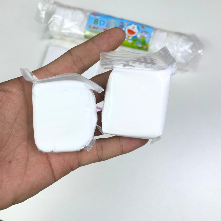 Bịch 12 gói đất sét tự khô màu trắng