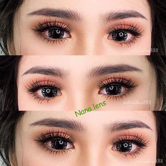 Lens - Kính áp tròng xám tây giãn tròng to sử dụng 1 năm (Tặng kèm khay đựng)