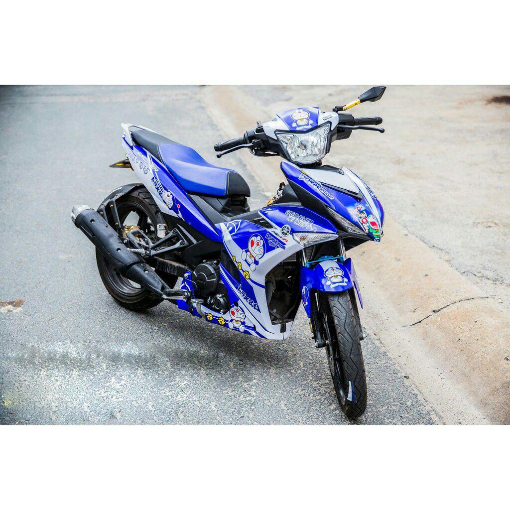 Tem trùm exciter 150 xanh trắng doremon đẹp, Tem trùm exciter150, tem exciter 150, team trùm exciter 150, tem xe exciter 150, team trùm ex 150, team xe exciter 150 xanh trắng doremon đẹp