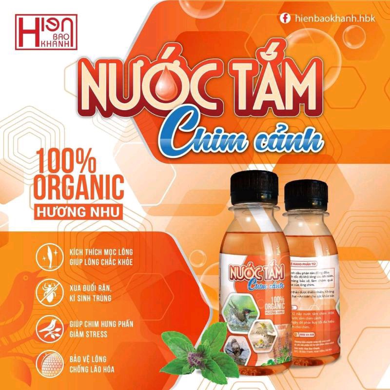 Nước tắm chim cảnh Hiển Bảo Khánh - Chai 100ml