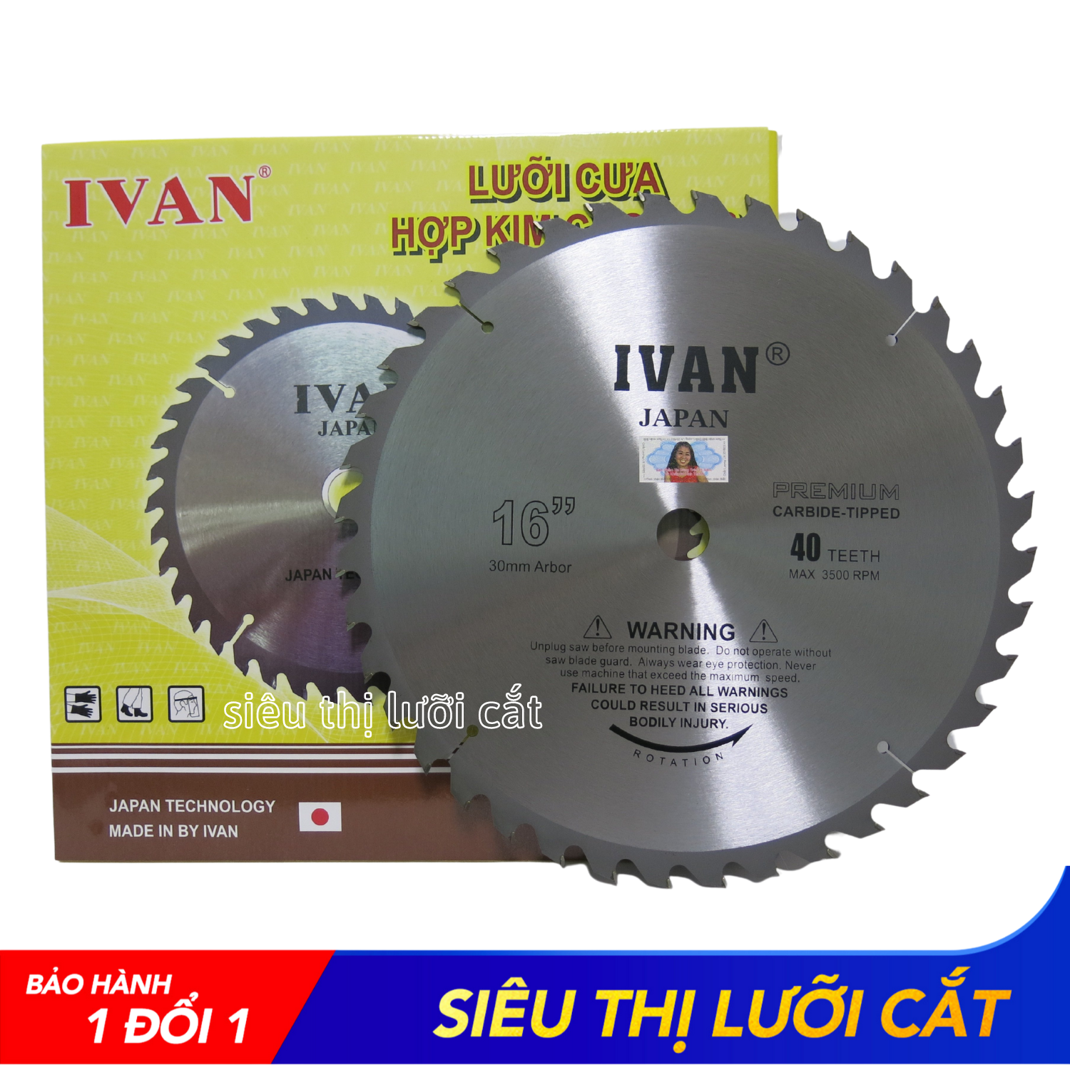Lưỡi cắt gỗ cao cấp 400-40 răng ivan vàng - siêu bén, siêu tiết kiệm