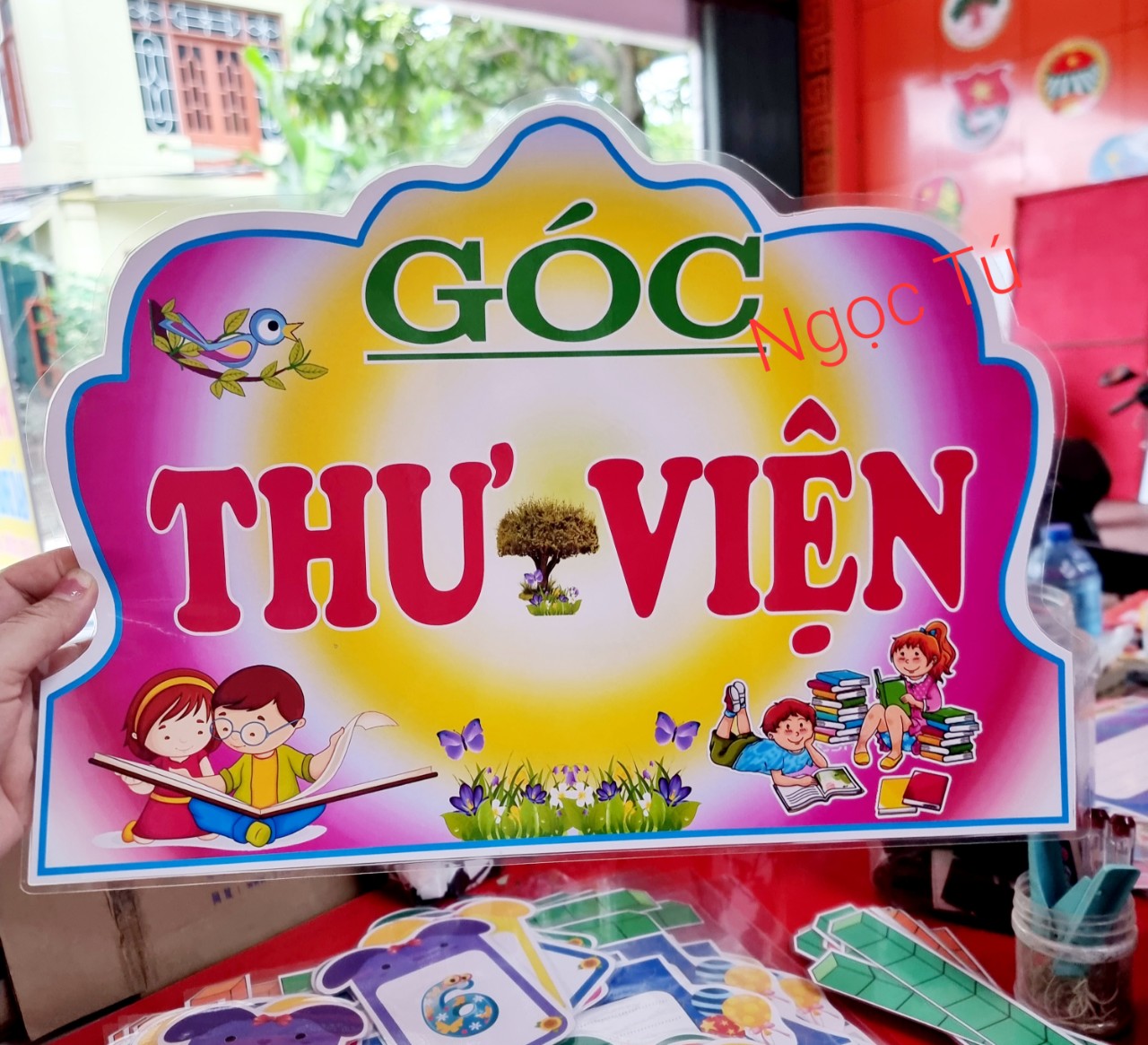 Tên góc thư viện - in màu + ép khổ a4, a3
