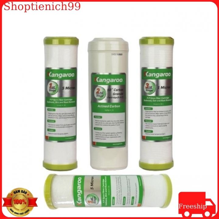 Combo 3 lõi lọc kangaroo 123 tặng 1 lõi số 1 cao cấp